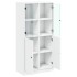 Aparador alto con puertas madera ingeniería blanco 68x37x142