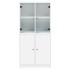 Aparador alto con puertas madera ingeniería blanco 68x37x142
