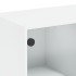 Aparador alto con puertas madera ingeniería blanco 68x37x142