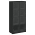 Aparador alto con puertas madera ingeniería negro 68x37x142
