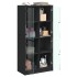 Aparador alto con puertas madera ingeniería negro 68x37x142