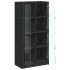 Aparador alto con puertas madera ingeniería negro 68x37x142
