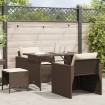 Set de sofás de jardín 4 pzas y cojines ratán sintético marrón