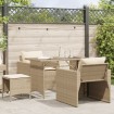 Juego de sofás jardín con cojines 4 pzas ratán sintético beige