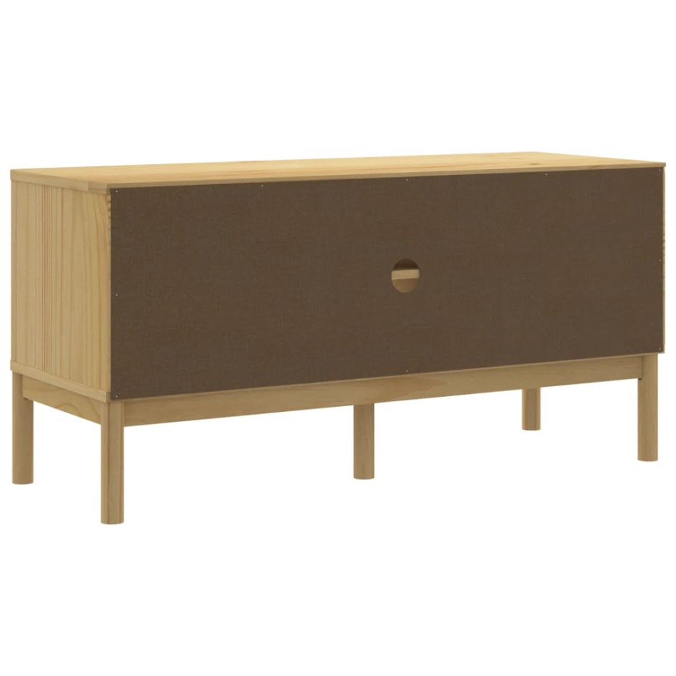 Mueble de TV FLORO madera maciza pino marrón cera 114x43x55