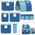 Litera con cortinas madera maciza de pino azul 80x200
