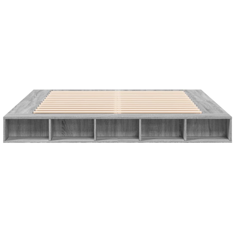 Estructura de cama madera de ingeniería gris Sonoma 180x200