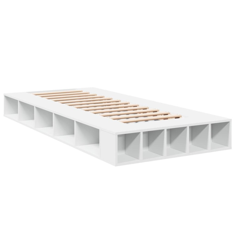 Estructura de cama madera de ingeniería blanca 90x200
