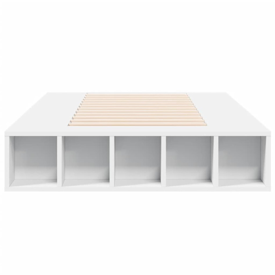 Estructura de cama madera de ingeniería blanca 90x200