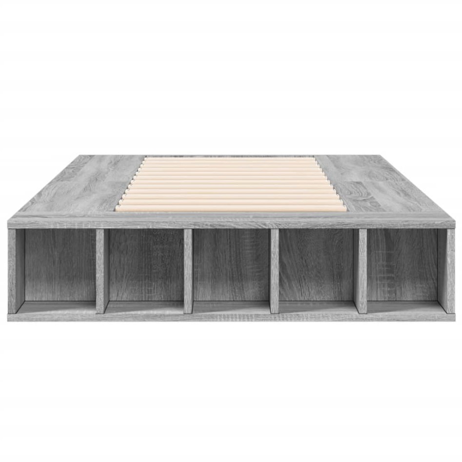 Estructura de cama madera de ingeniería gris Sonoma 90x200