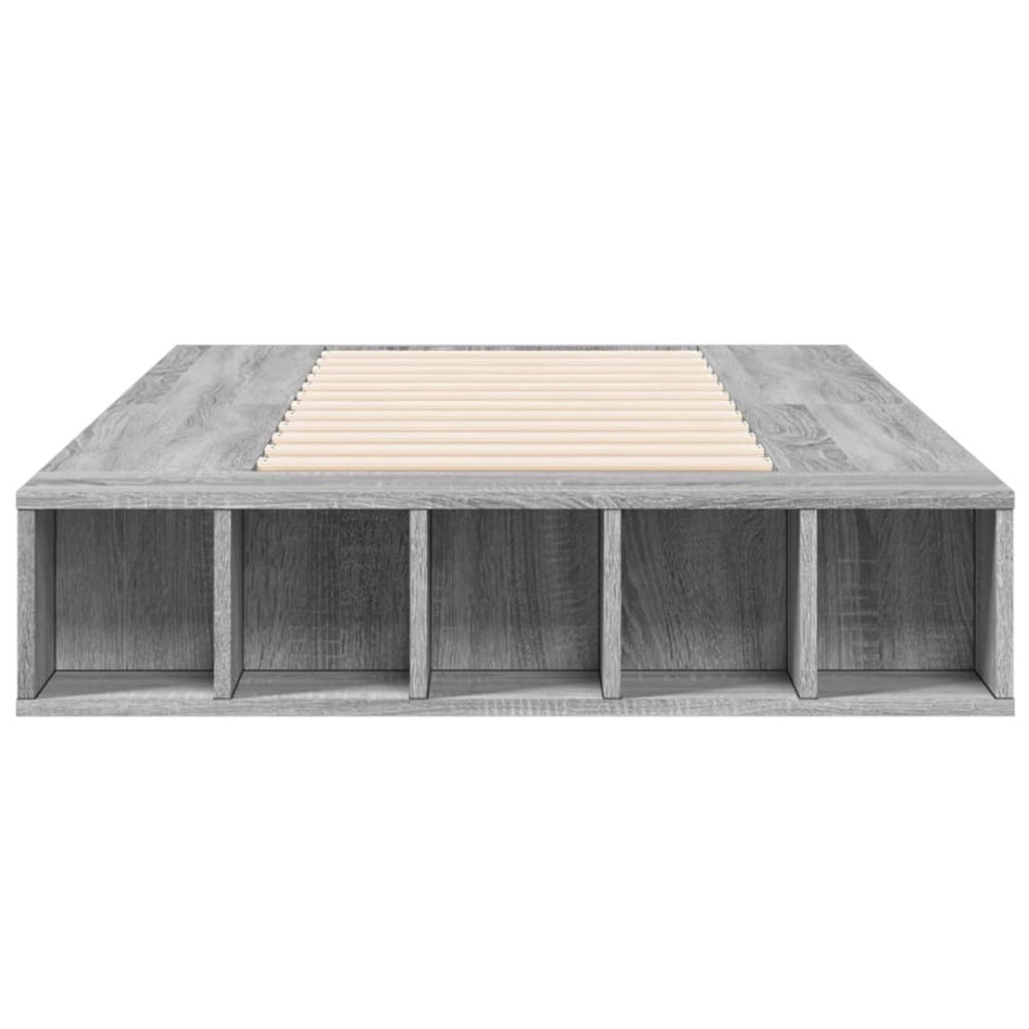 Estructura de cama madera de ingeniería gris Sonoma 90x190
