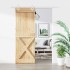 Puerta corredera con herrajes madera maciza de pino 85x210