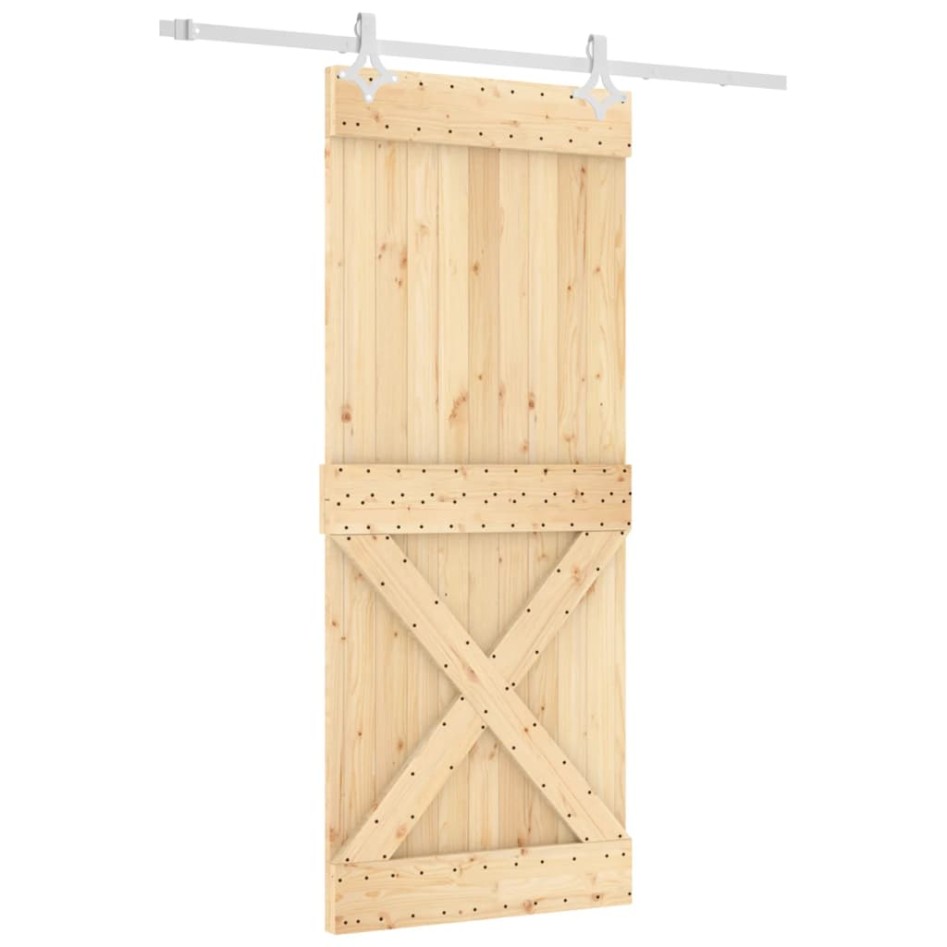 Puerta corredera con herrajes madera maciza de pino 85x210