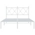 Estructura cama sin colchón con cabecero metal blanco