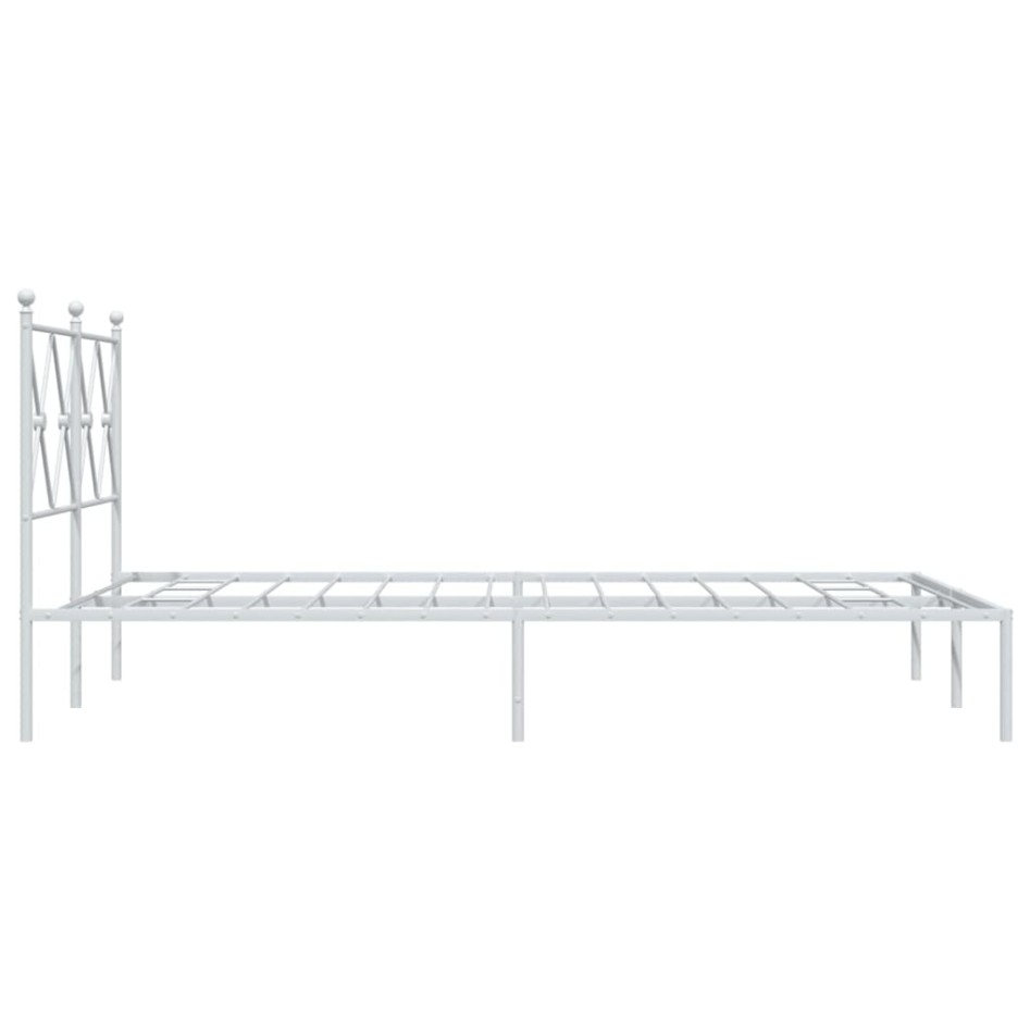 Estructura cama sin colchón con cabecero metal blanco