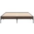 Estructura cama madera ingeniería metal marrón roble 140x200