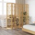 Biombo separador de 6 paneles madera maciza paulownia