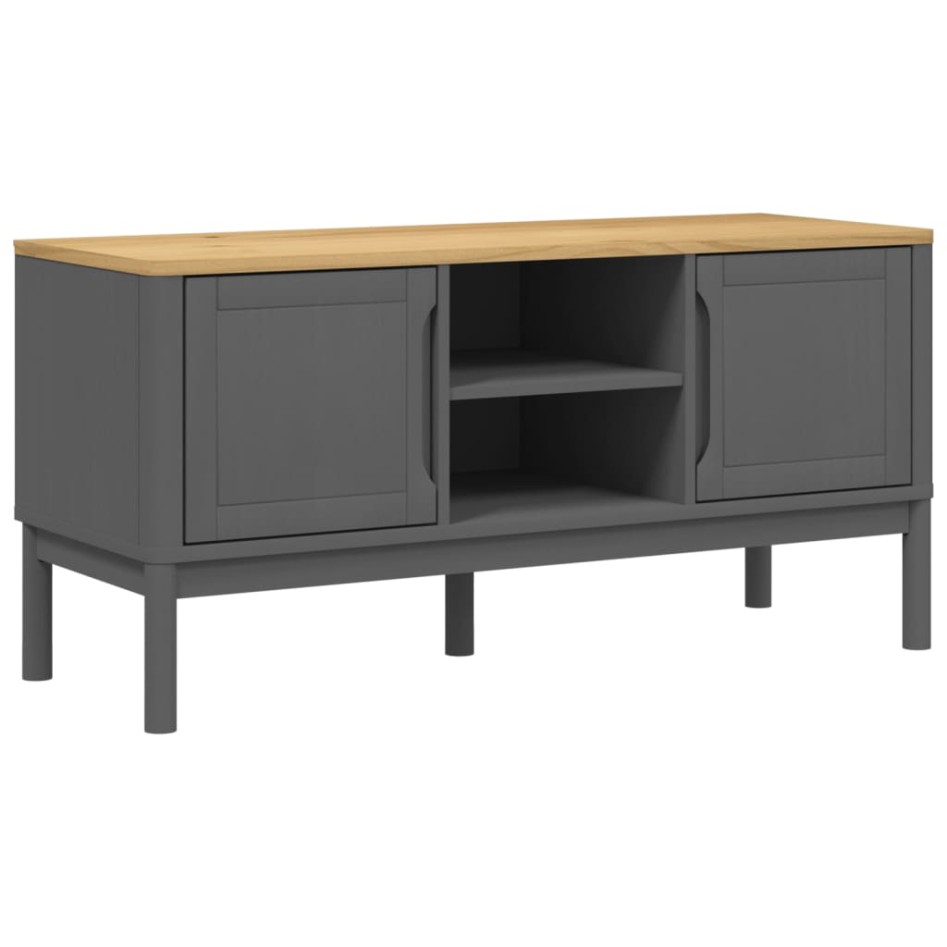Mueble de TV FLORO madera maciza de pino gris 114x43x55