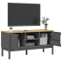 Mueble de TV FLORO madera maciza de pino gris 114x43x55