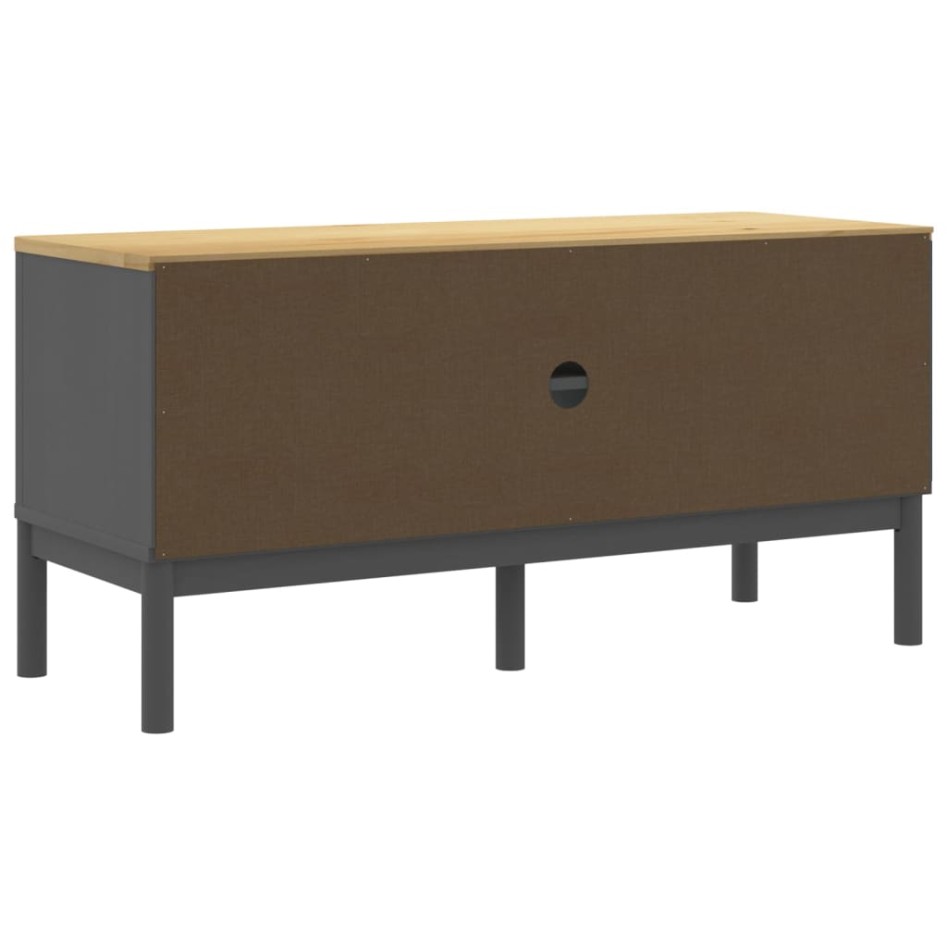 Mueble de TV FLORO madera maciza de pino gris 114x43x55