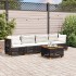 Set de muebles de jardín 5 pzas y cojines ratán sintético