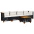 Set de muebles de jardín 5 pzas y cojines ratán sintético