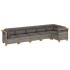 Set de muebles de jardín 6 pzas y cojines ratán sintético
