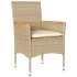 Set comedor jardín 5 pzas cojines ratán sintético vidrio