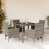 Set comedor jardín 5 pzas y cojines ratán sintético vidrio