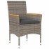 Set comedor jardín 5 pzas y cojines ratán sintético vidrio