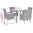 Set comedor jardín 5 pzas y cojines ratán sintético vidrio