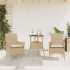Set comedor jardín 3 pzas cojines ratán sintético vidrio