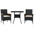 Set comedor jardín 3 pzas cojines ratán sintético vidrio