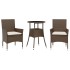 Set comedor jardín 3 pzas cojines ratán sintético vidrio