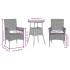 Set comedor jardín 3 pzas cojines ratán sintético vidrio