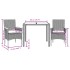 Set de comedor jardín 3 pzas con cojines ratán PE acacia