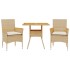 Set de comedor jardín 3 pzas con cojines ratán PE acacia