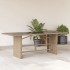 Mesa de jardín superficie de vidrio ratán PE beige 190x80x75
