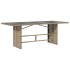 Mesa de jardín superficie de vidrio ratán PE beige 190x80x75