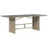 Mesa de jardín superficie de vidrio ratán PE beige 190x80x75