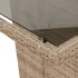 Mesa de jardín superficie de vidrio ratán PE beige 190x80x75