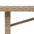 Mesa de jardín superficie de vidrio ratán PE beige 190x80x75