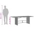Mesa de jardín superficie de vidrio ratán PE beige 190x80x75