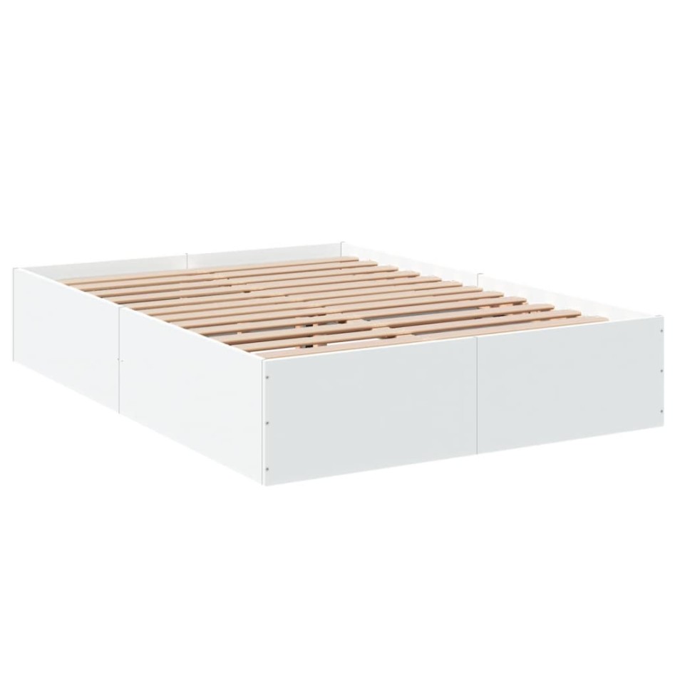 Estructura de cama madera de ingeniería blanca 120x190