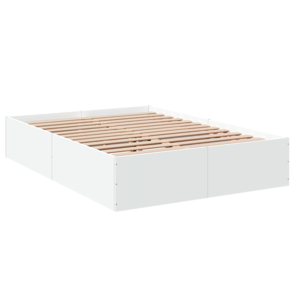 Estructura de cama madera de ingeniería blanca 120x190
