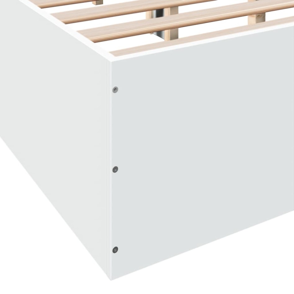 Estructura de cama madera de ingeniería blanca 120x190
