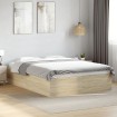 Estructura de cama madera de ingeniería roble Sonoma 140x200 cm