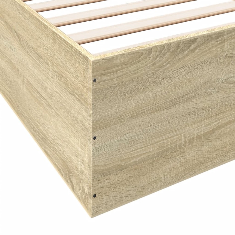 Estructura de cama madera de ingeniería roble Sonoma 180x200
