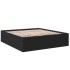 Estructura de cama madera de ingeniería negra 180x200