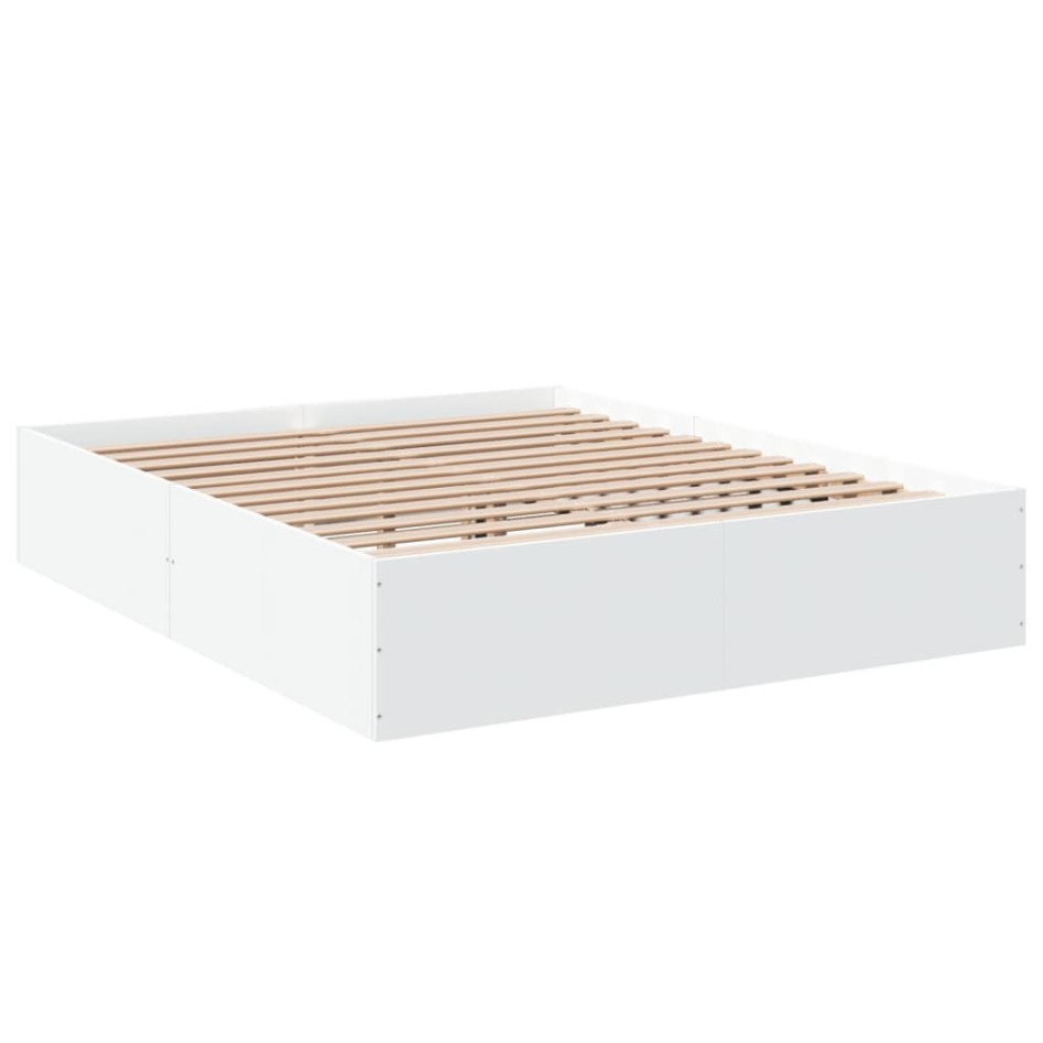 Estructura de cama madera de ingeniería blanca 160x200